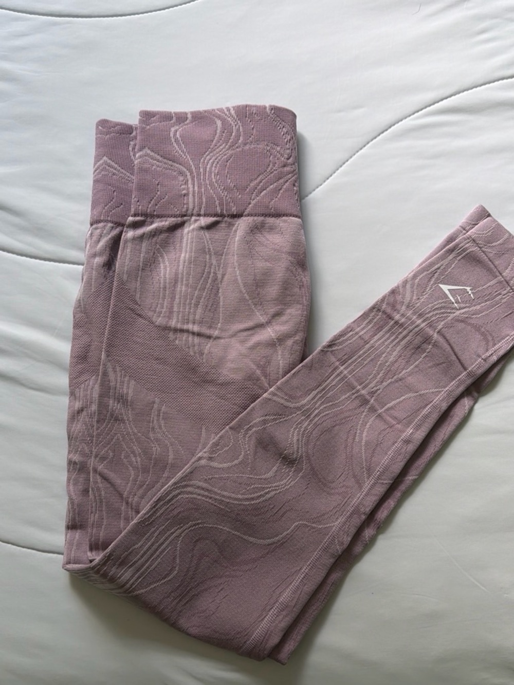 Gymshark Seamless Wave-Texture Leggings in Mauve